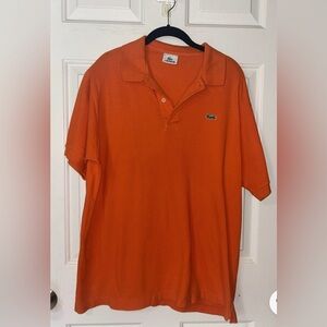 Lacoste Orange Polo Shirt Classic Design Sz 6 Lg, French Preppy Style